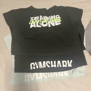 3 set of gym shark crop workout tops